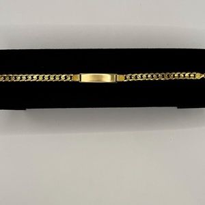 14K Solid Cuban Link ID Bracelet